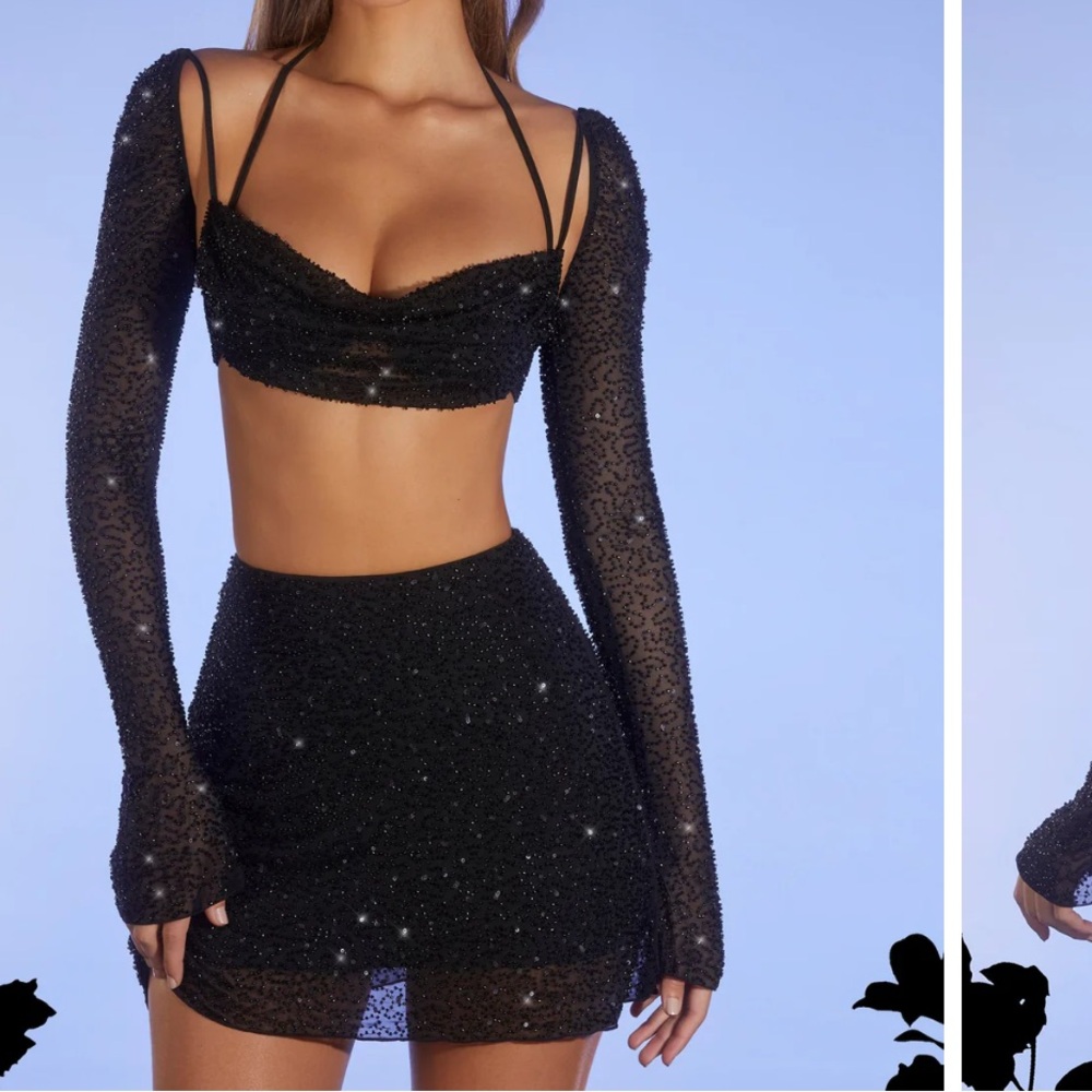 Oh Polly Lucerne embellished top black